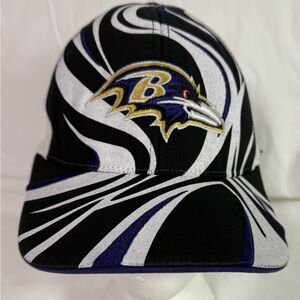 Baltimore Ravens Swirl Reebok Flex Hat Black & White Size S/M